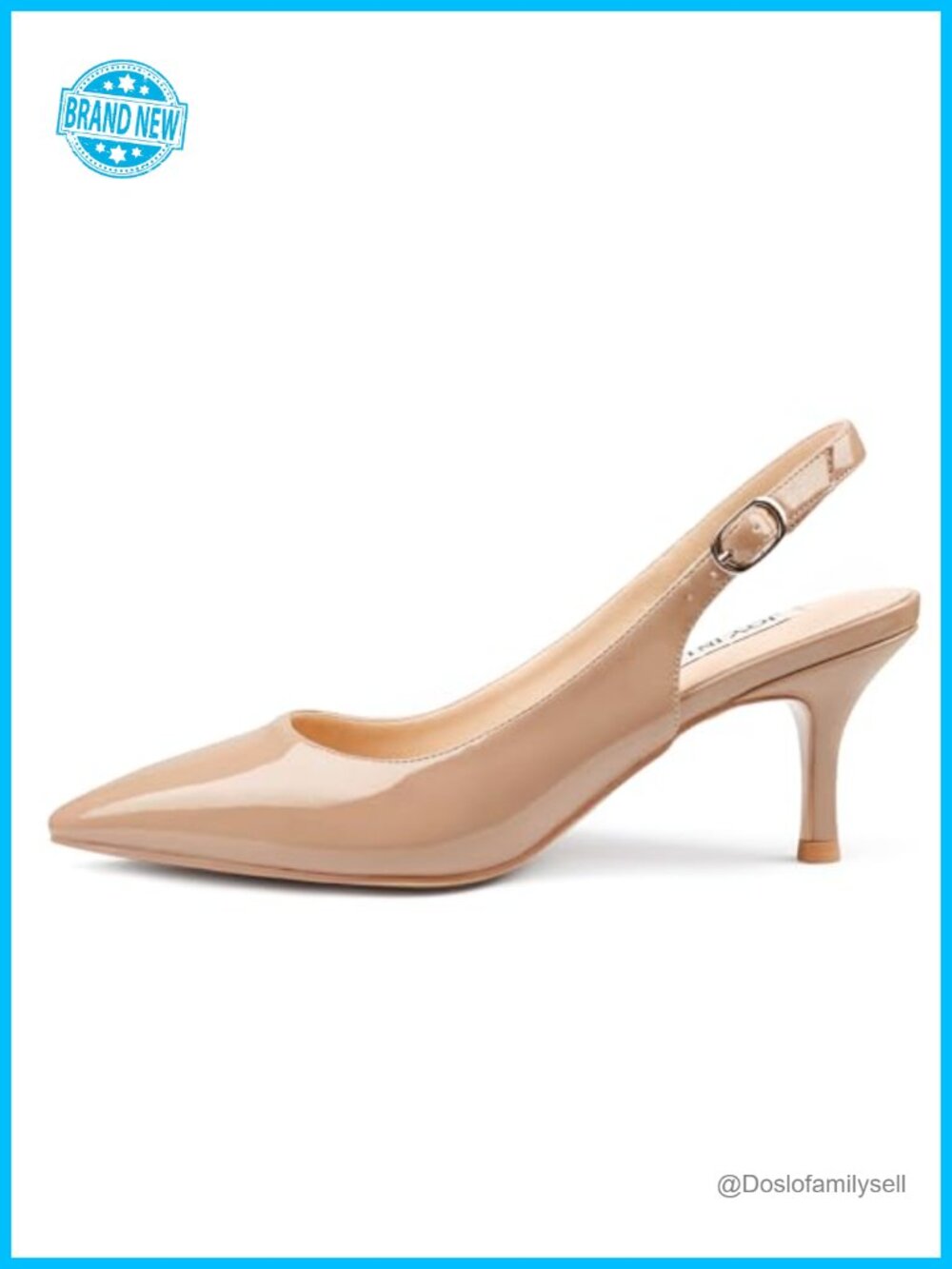 JOY IN LOVE Women's Slingback Kitten Heels Closed Pointed Toe Dress Pumps
